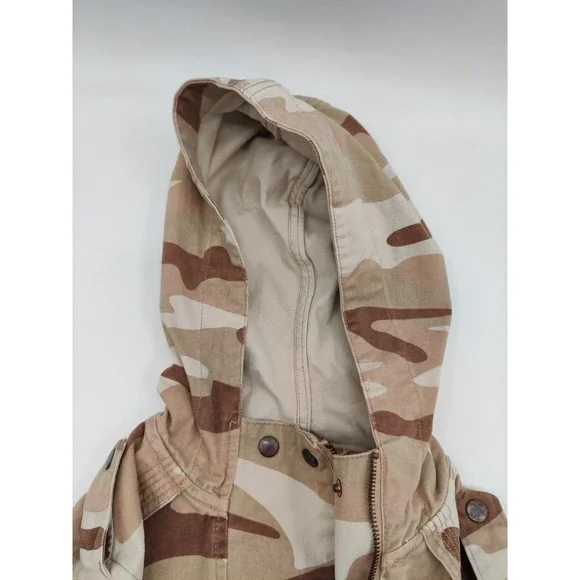 Forever 21 Camo Print Hooded Anorak Jacket Military Army Style Medium Womens - Picture 11 of 11